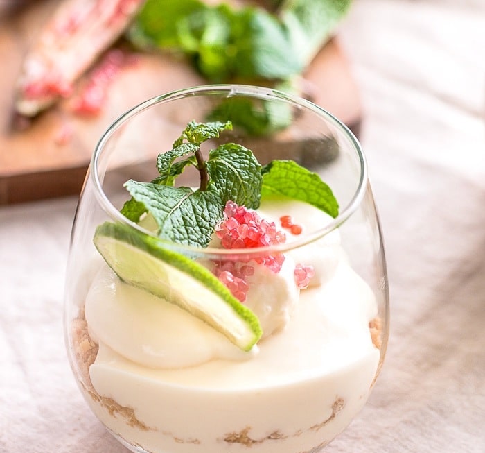 Mojito Cheesecake Parfaits with Finger Lime Caviar